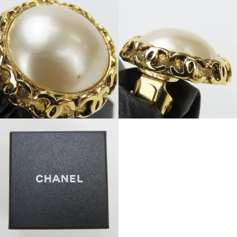 CHANEL Authentic Gold Pearl Logo Earrings - Picture 10 of 11